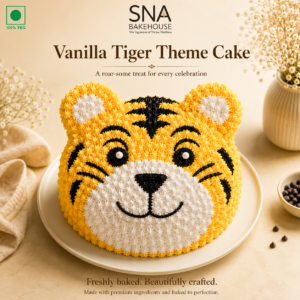 Buy Vanilla Tiger Theme Cake Online