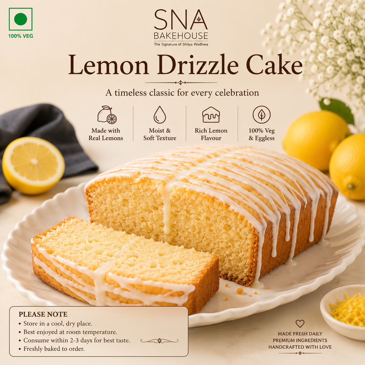 Order Lemon Drizzle Cake Online