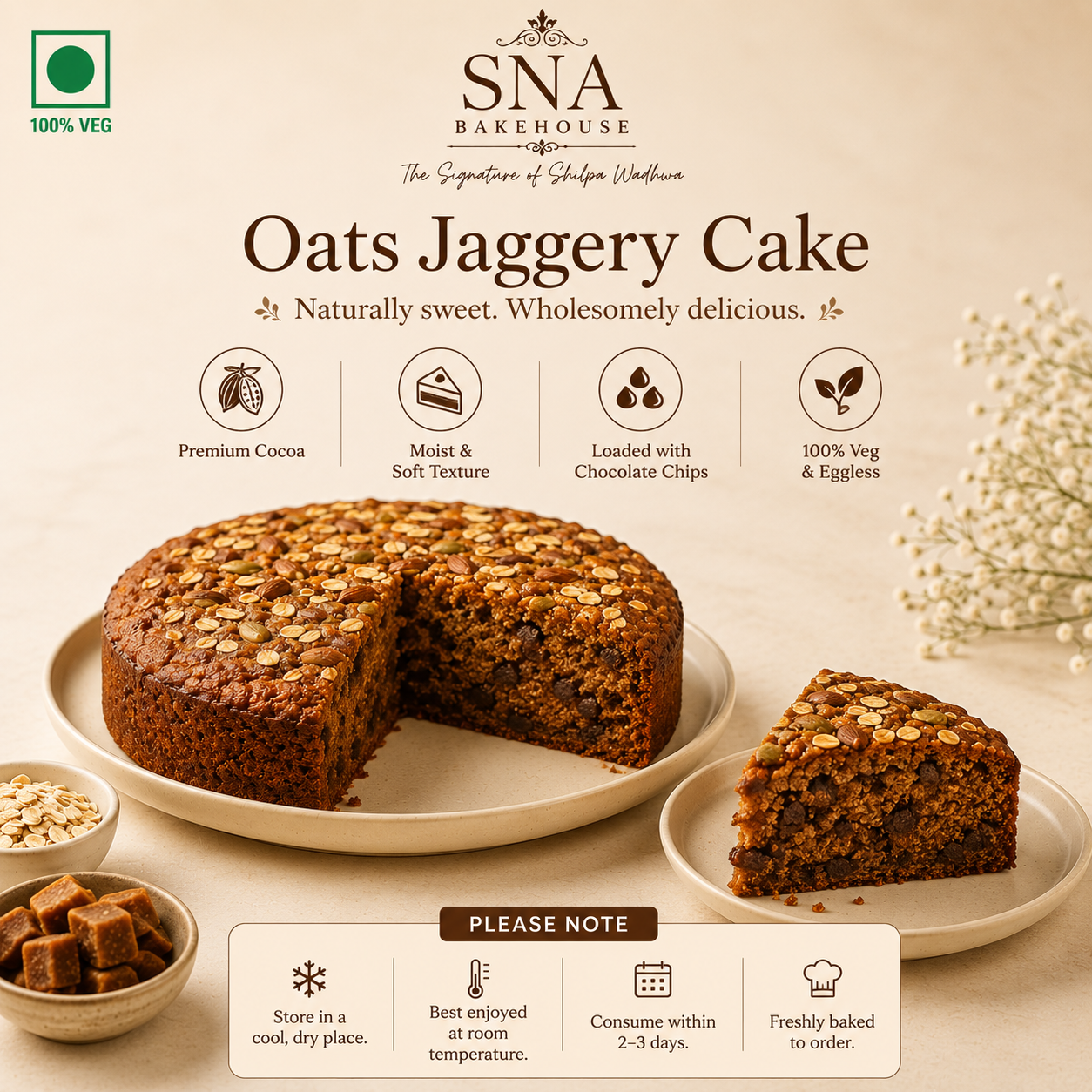 Order Oats Jaggery Cake Online