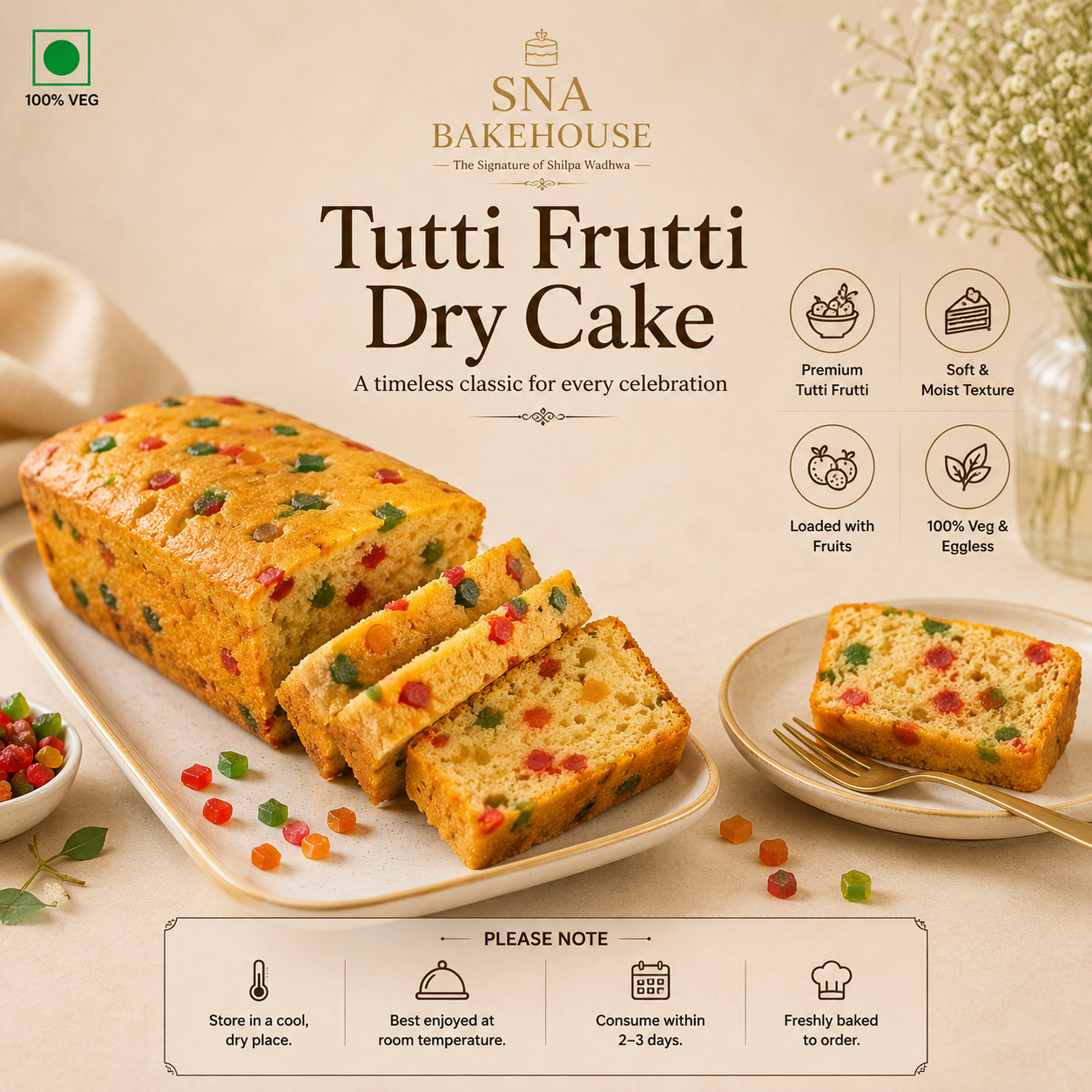 Order Tutti Frutti Dry Cake Online