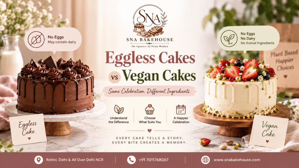 Eggless Cakes vs Vegan Cakes